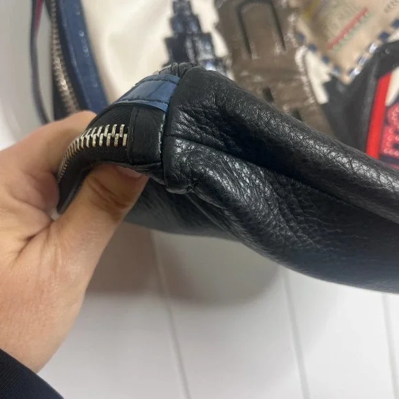 BRIGHTON BAG “Uptown” Fashionista NYC appliqué Leather Bag/Tote - Picture 5 of 13